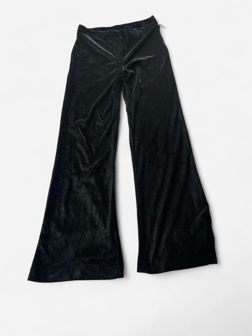 Dex Black Velvet Boot-Cut Pants